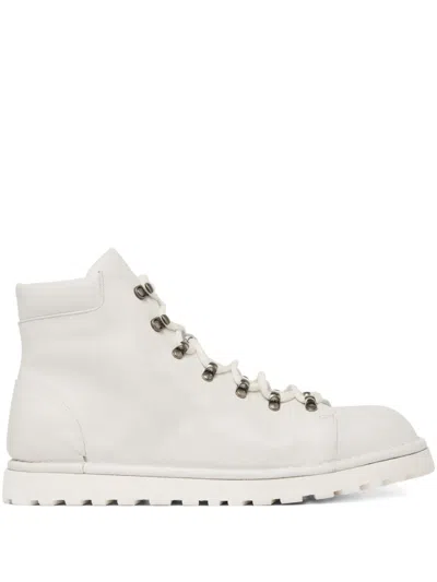 Marsèll Lace-up Leather Boots In White