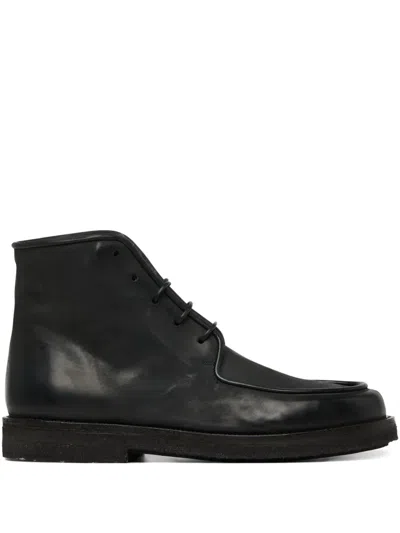 Marsèll Lace-up Leather Desert Boots In Black