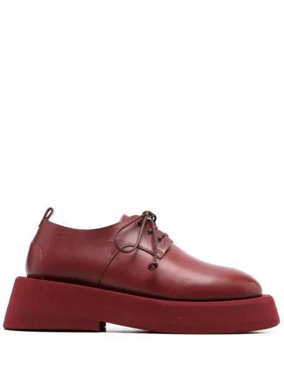 Marsèll Lace-up Leather Oxford Shoes In 红色