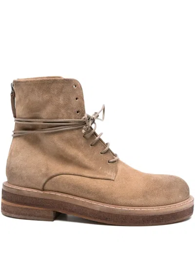 Marsèll Lace-up Suede Combat Boots In Brown