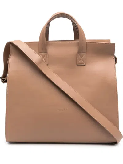 Marsèll Large Leather Tote Bag In Neutrals