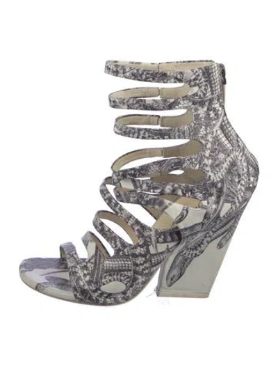 Pre-owned Marsèll Leather Animal Print Gladiator Sandals In Multi