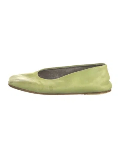 Pre-owned Marsèll Leather Ballet Flats In Green