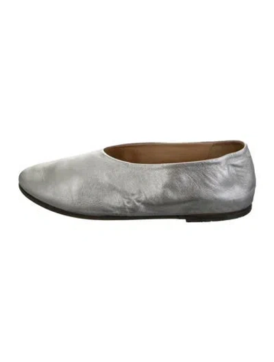 Pre-owned Marsèll Leather Ballet Flats In Metallic/silver