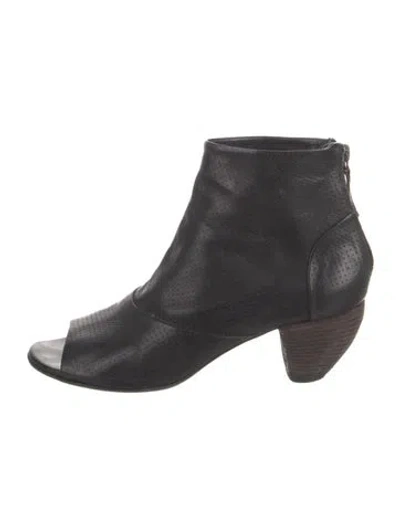 Pre-owned Marsèll Leather Colorblock Pattern Mules In Black