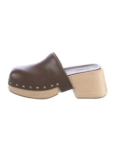 Pre-owned Marsèll Leather Colorblock Pattern Mules In Brown