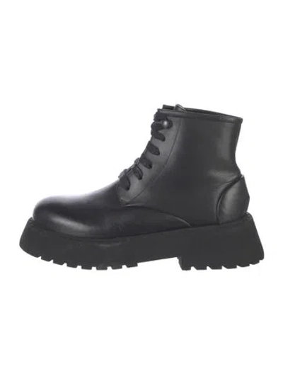 Pre-owned Marsèll Leather Combat Boots In Black