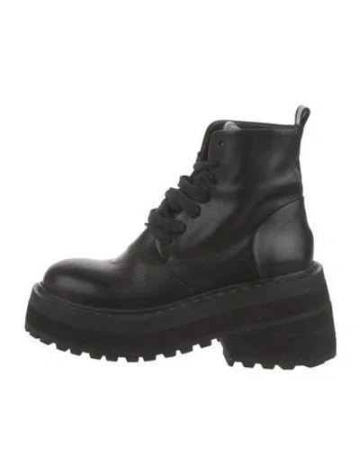 Pre-owned Marsèll Leather Combat Boots In Black