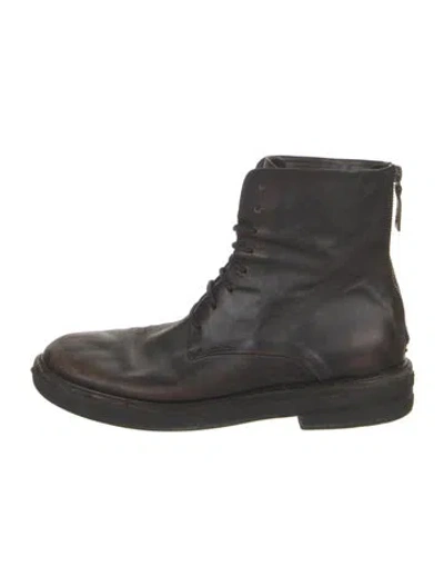 Pre-owned Marsèll Leather Combat Boots In Black