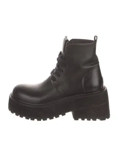 Pre-owned Marsèll Leather Combat Boots In Black
