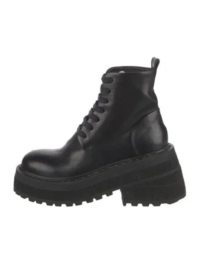 Pre-owned Marsèll Leather Combat Boots In Black
