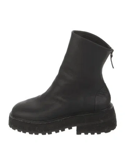 Pre-owned Marsèll Leather Combat Boots In Black