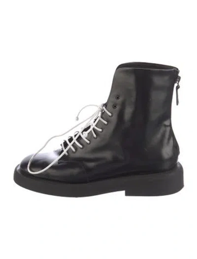 Pre-owned Marsèll Leather Combat Boots In Black