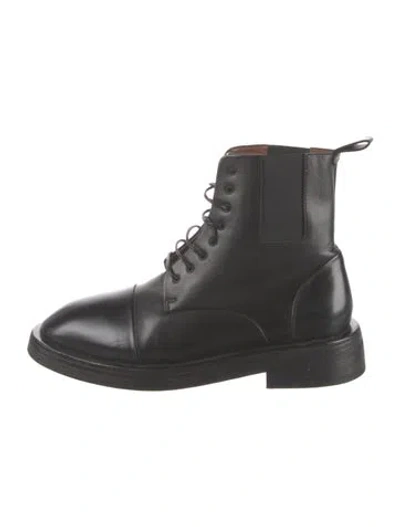 Pre-owned Marsèll Leather Combat Boots In Black