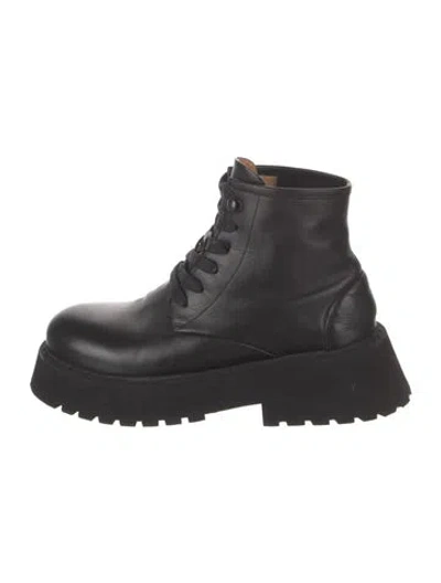 Pre-owned Marsèll Leather Combat Boots In Black