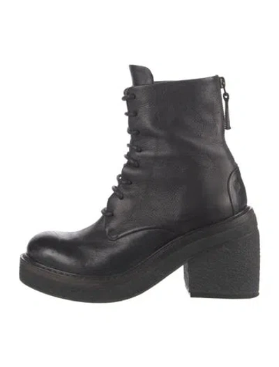 Pre-owned Marsèll Leather Combat Boots In Black