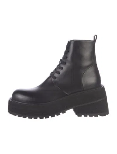 Pre-owned Marsèll Leather Combat Boots In Black