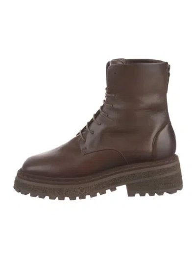 Pre-owned Marsèll Leather Combat Boots In Brown