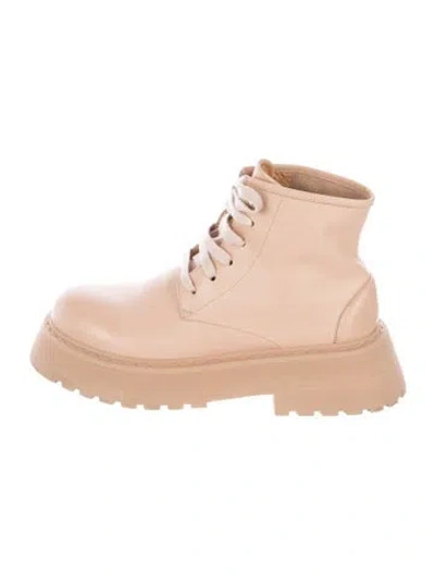 Pre-owned Marsèll Leather Combat Boots In Neutrals