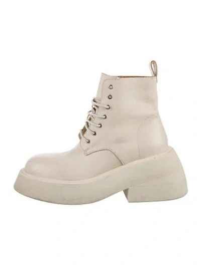 Pre-owned Marsèll Leather Combat Boots In Neutrals