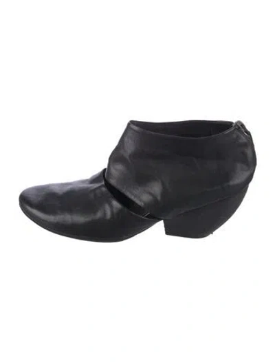 Pre-owned Marsèll Leather Cutout Accent Mules In Black