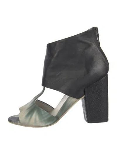 Pre-owned Marsèll Leather Cutout Accent Sandals In Green