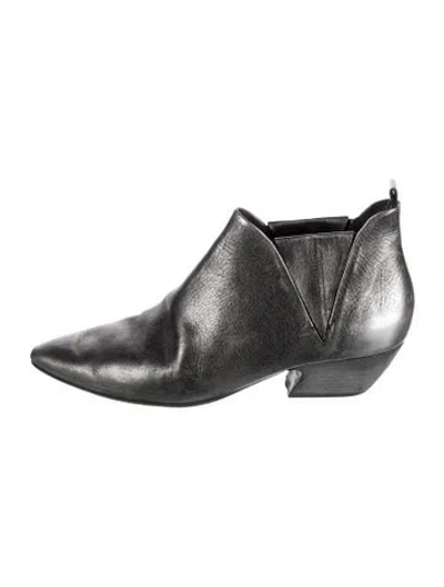 Pre-owned Marsèll Leather Distressed Accents Chelsea Boots In Silver