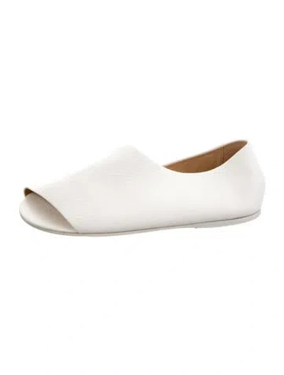 Pre-owned Marsèll Leather D'orsay Flats In White