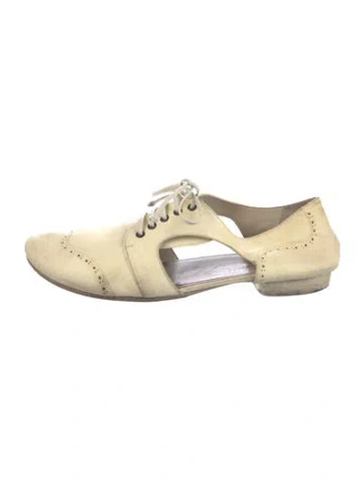 Pre-owned Marsèll Leather Lasercut Accents Oxfords In Neutral