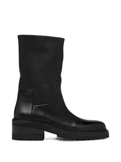Marsèll Leather Lug-sole Biker Boots In Black