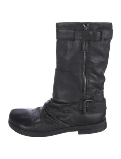 Pre-owned Marsèll Leather Moto Boots In Black
