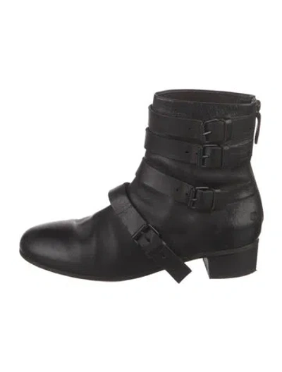 Pre-owned Marsèll Leather Moto Boots In Black
