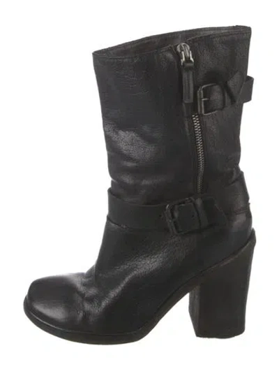 Pre-owned Marsèll Leather Moto Boots In Black