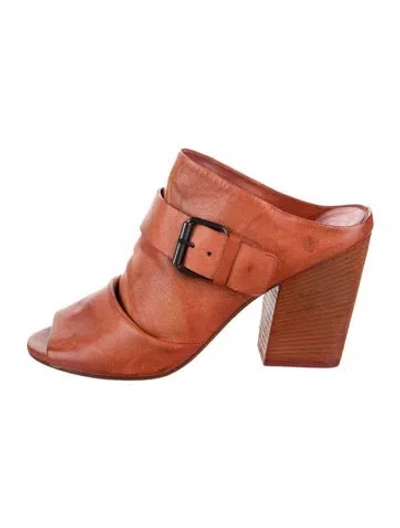 Pre-owned Marsèll Leather Mules In Brown/orange