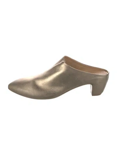 Pre-owned Marsèll Leather Mules In Gold/metallic