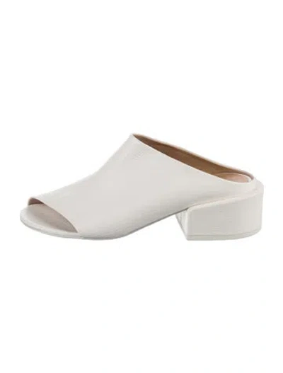 Pre-owned Marsèll Leather Mules In White