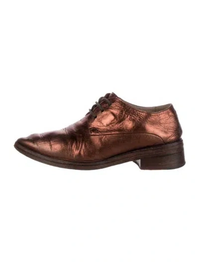 Pre-owned Marsèll Leather Oxfords In Brown/metallic