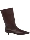 Marsèll Leather Pointed-toe Kitten-heel Boots In Brown