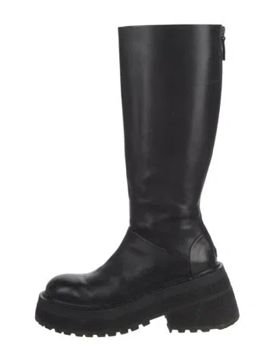 Pre-owned Marsèll Leather Rain Boots In Black