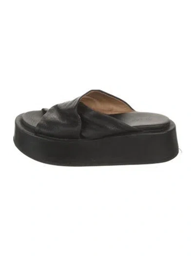 Pre-owned Marsèll Leather Slides In Black