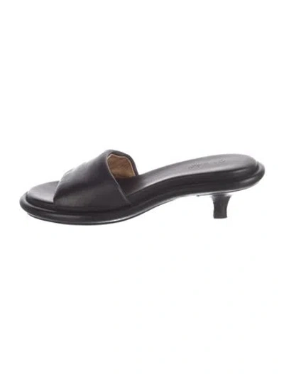 Pre-owned Marsèll Leather Slides In Black