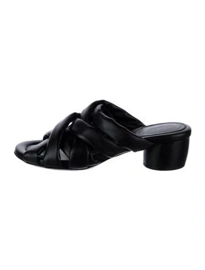 Pre-owned Marsèll Leather Slides In Black