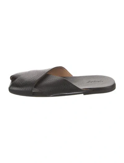 Pre-owned Marsèll Leather Slides In Black