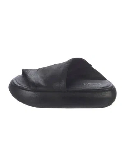 Pre-owned Marsèll Leather Slides In Black