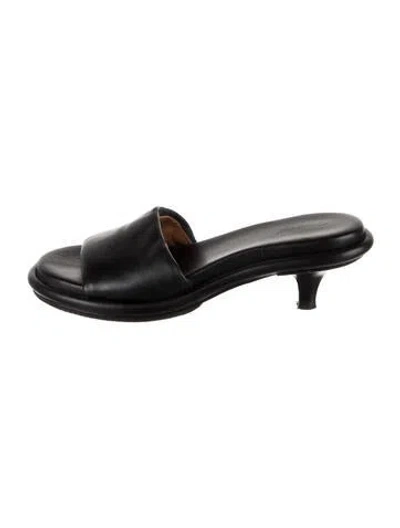 Pre-owned Marsèll Leather Slides In Black