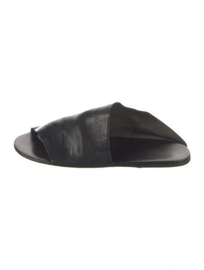 Pre-owned Marsèll Leather Slides In Black