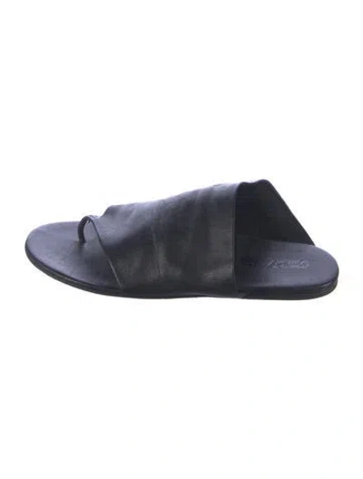 Pre-owned Marsèll Leather Slides In Black