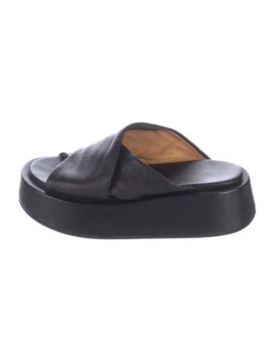 Pre-owned Marsèll Leather Slides In Blue
