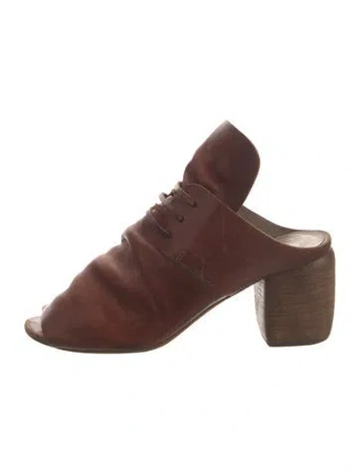 Pre-owned Marsèll Leather Slides In Brown