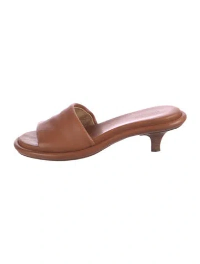 Pre-owned Marsèll Leather Slides In Brown